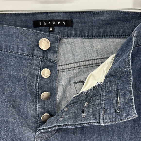 Vintage Theory Wide Leg Button Fly Jeans Size 36 in Dark Wash Denim - Picture 4 of 8